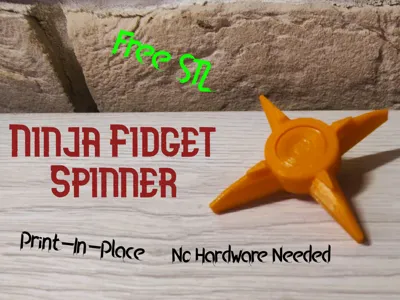 Ninja Star Fidget Spinner - Print-In-Place