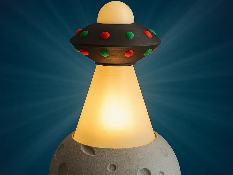 UFO on the moon- LED puck