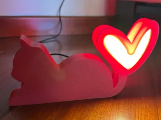 Lampada Gatto Cuore - Cat LightBox