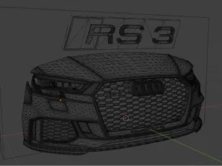 Frontal 3D del Audi RS3