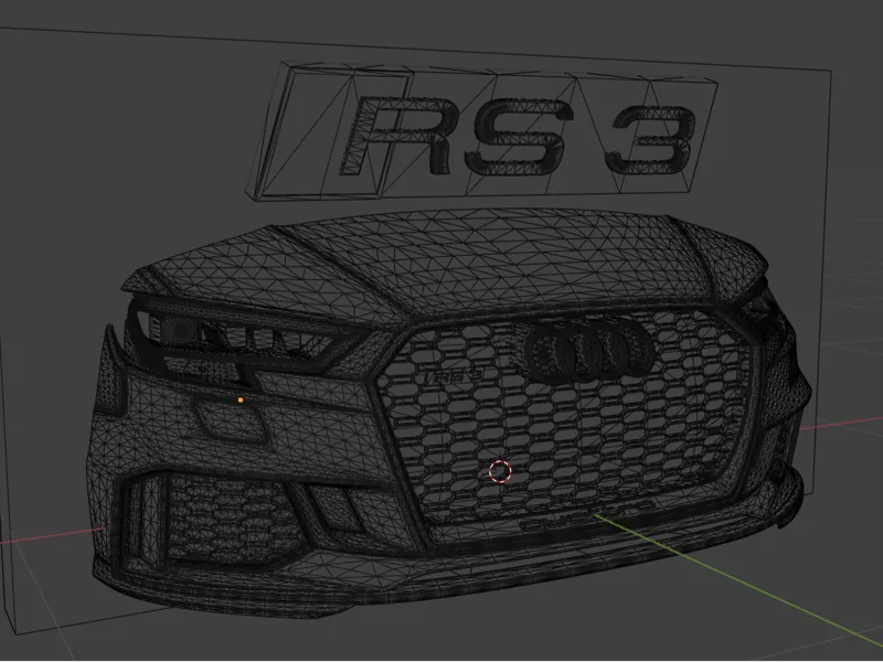 Frontal 3D del Audi RS3