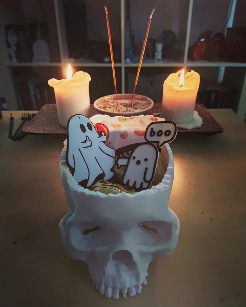 Ghost Boo Thumbs Down Keychain Keyring