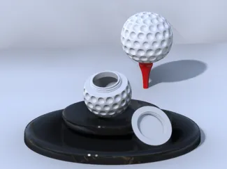Happy Gilmore golf ball flask