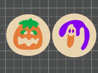 Pillsbury Pumpkin and Ghost Fridge Magnet(12x2mm)