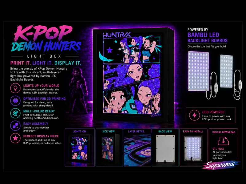 Kpop Demon Hunters 4 color Lightbox
