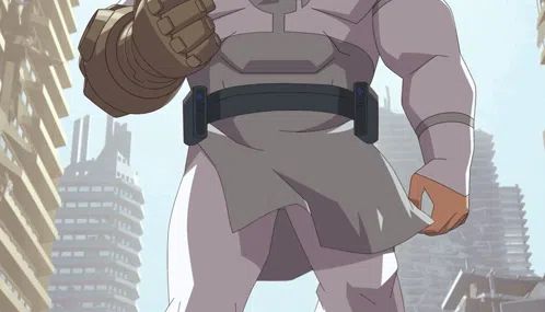 a cartoon drawing of a man with a glove on his hand