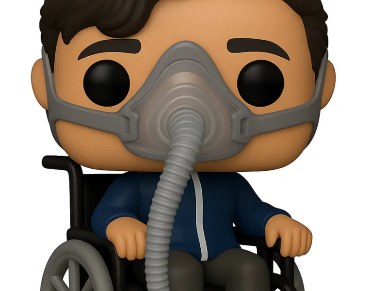 Boy in Wheelchair with Bipap Mask
