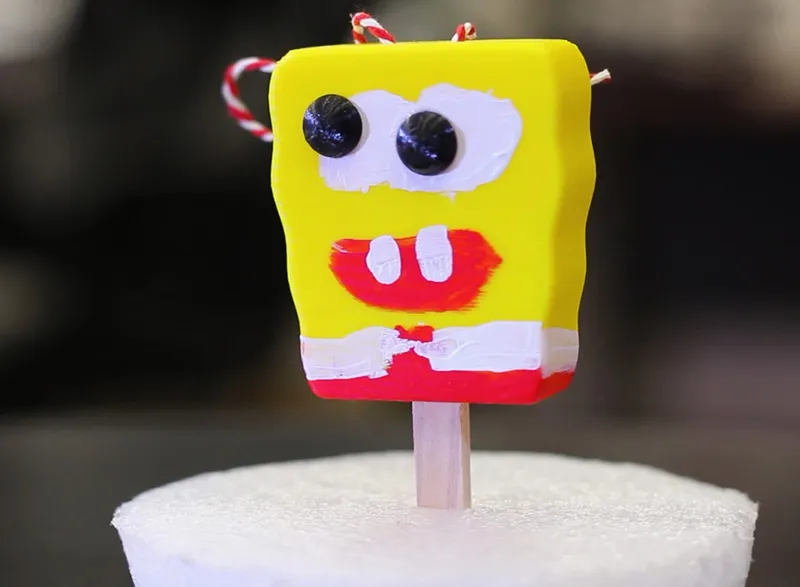 Intentionally Bad Spongebob Popsicle Ornaments