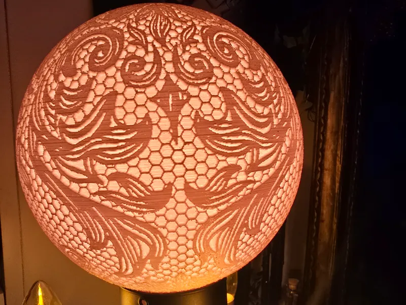 Gothic Lace lithophane globe