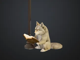 Wolf Studying under street light