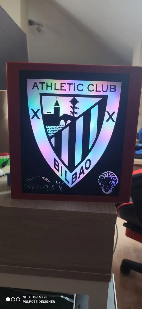 Cuadro Athletic Club Bilbao con tiras de led