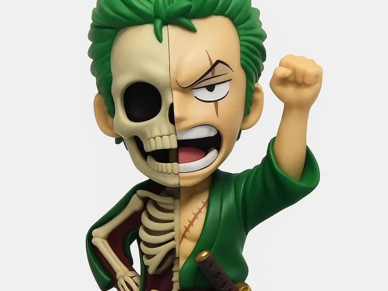Roronoa Zoro Half Skeleton Chibi Figure