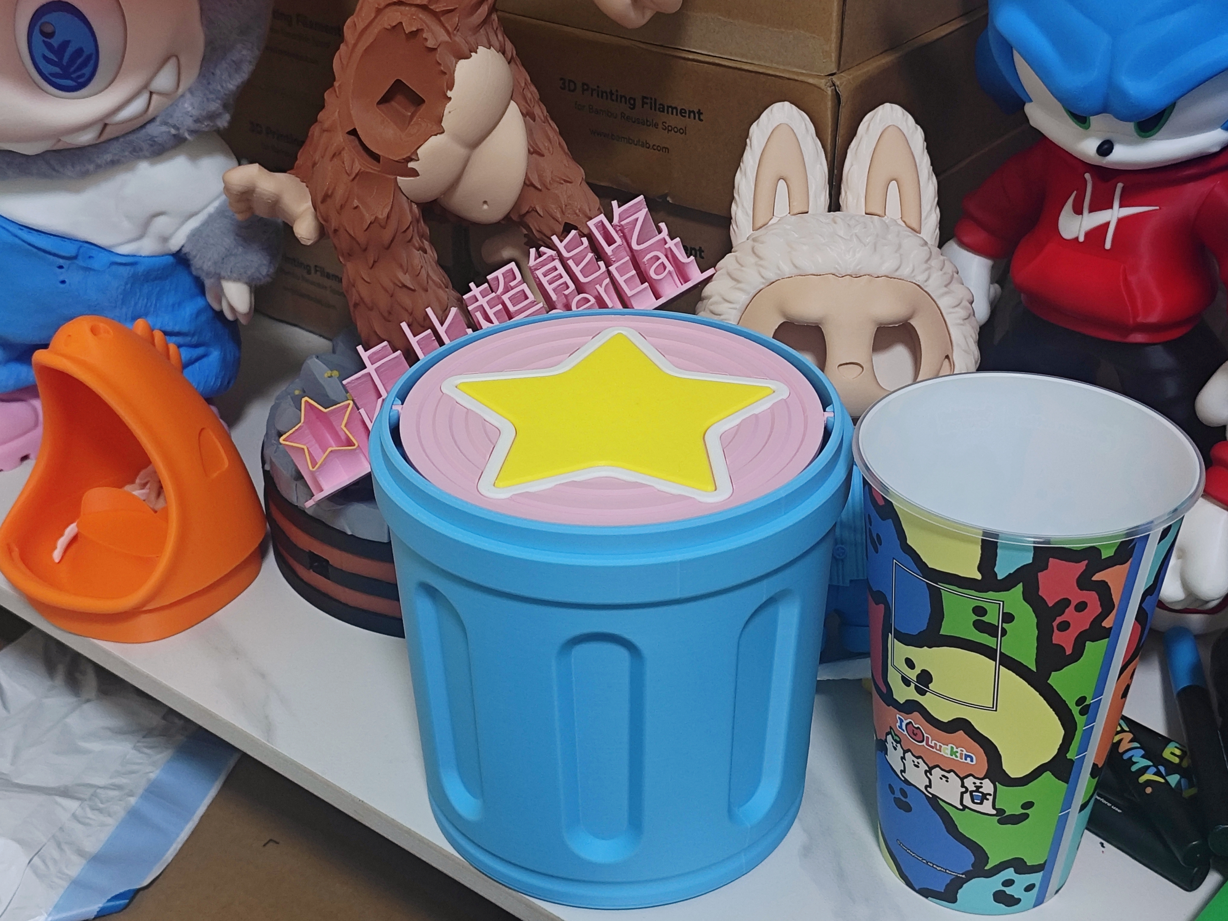 Kirby Cute Flip-top Trash Can - Free 3D Print Model - MakerWorld