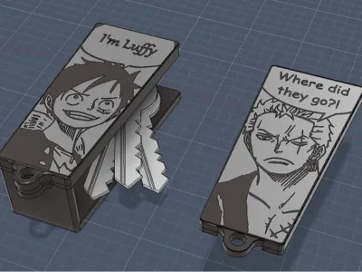 Key Holder One Piece Luffy (No need of screw)