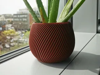 Ridged planter vase
