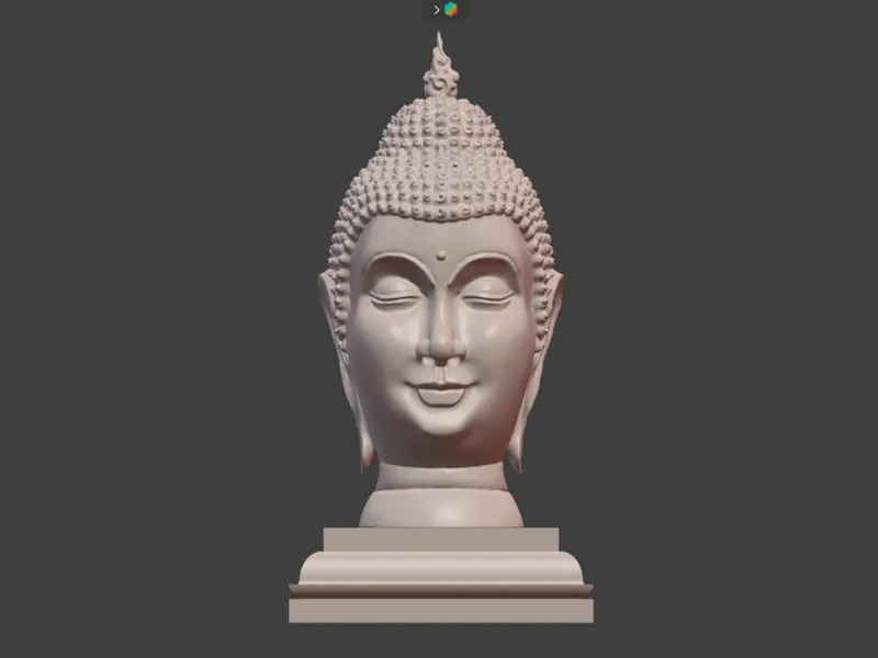 Serene Buddha Head 3D Model – Sculpted Calmness