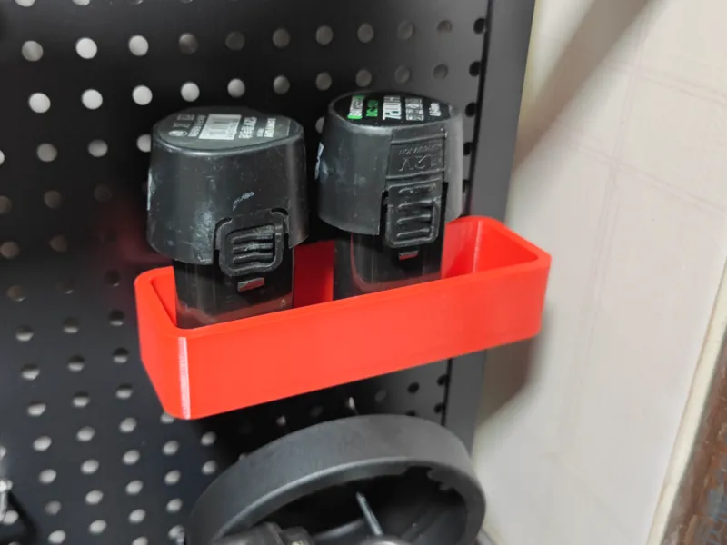 矩形收纳置物架-工具电池12V收纳-适配16mm6mm圆形洞洞板