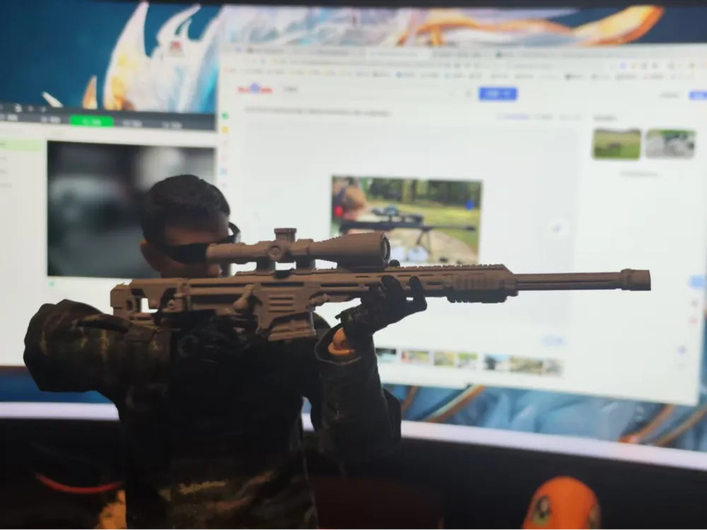 1:6 Action Figure Weapon - Barrett Sniper Rifle (Handheld Version ...