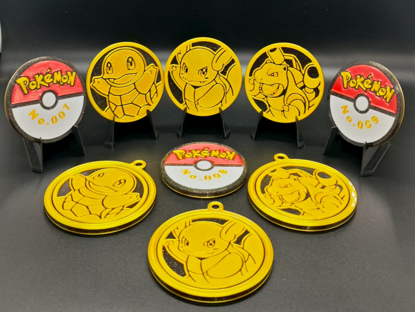 Pokemon 코인/냉장고 자석/회전식 걸이 (007 Squirtle→008 Wartortle→009 Blastoise) - 무료 3D  프린트 모델 - MakerWorld