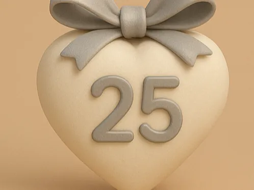 Bomboniera cuore 25 anni