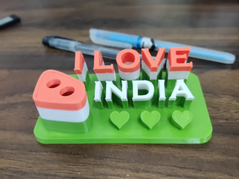 “I LOVE INDIA” Pen Stand - Table Decor - Desk use
