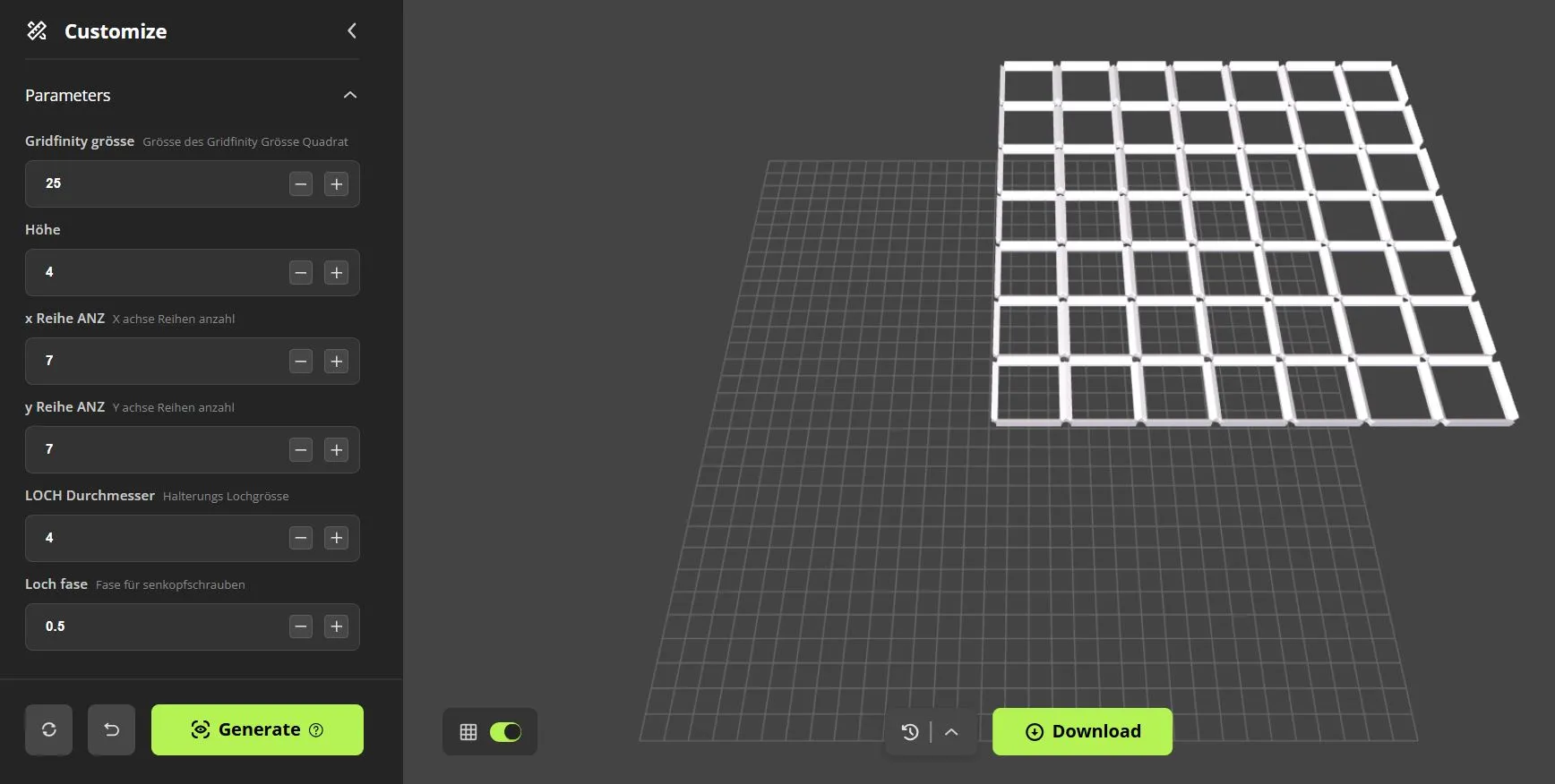 Parametric Gridfinity Baseplate Generator by Getti132 MakerWorld ...