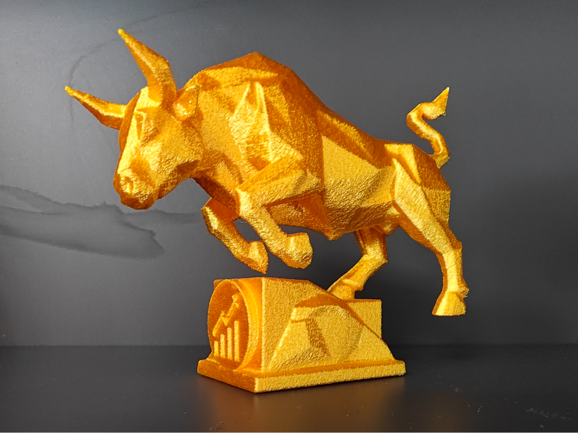 Golden stock market bull