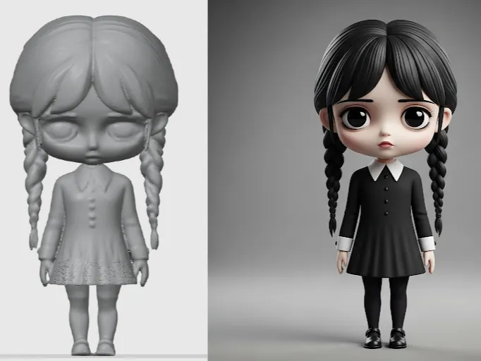 Chibi Wednesday Addams
