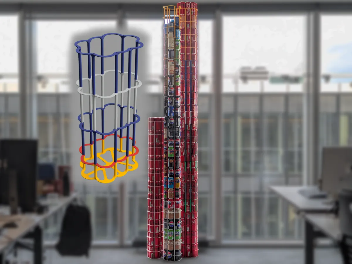 Cans tower stacker - Free 3D Print Model - MakerWorld