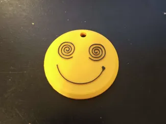 Moon Walker Happy Face Keychain & Puck