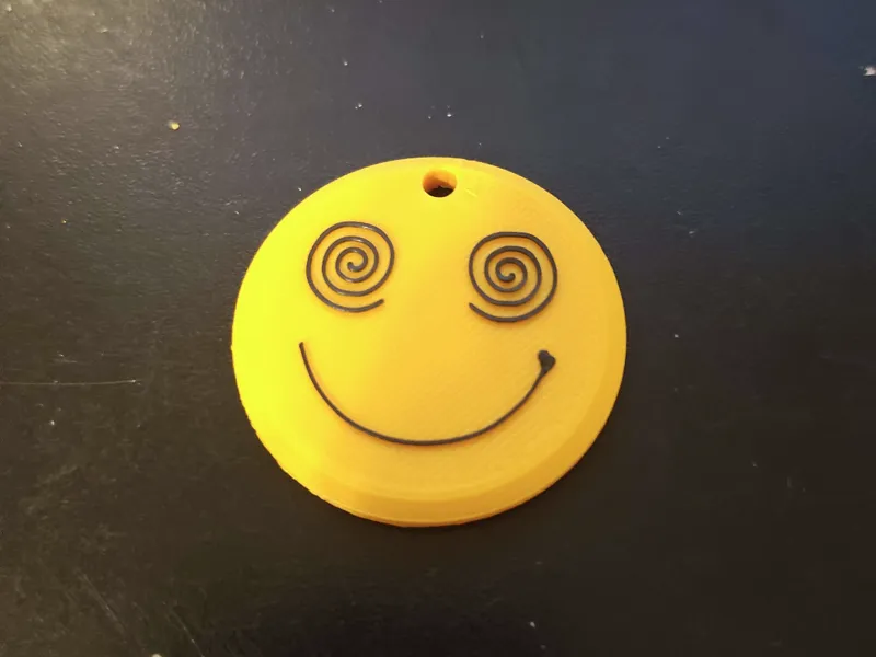 Moon Walker Happy Face Keychain & Puck