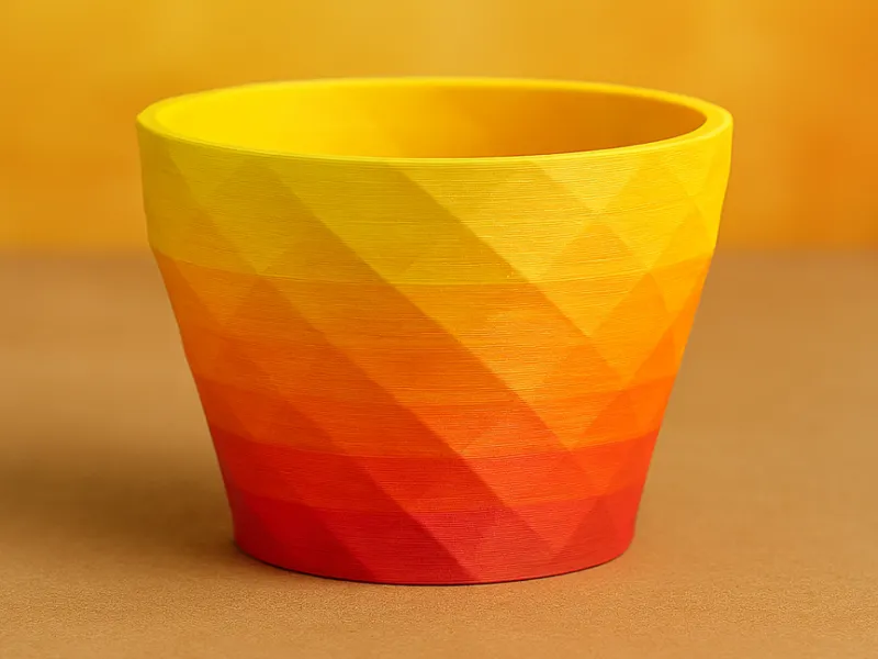 Low poly geometric plant pot
