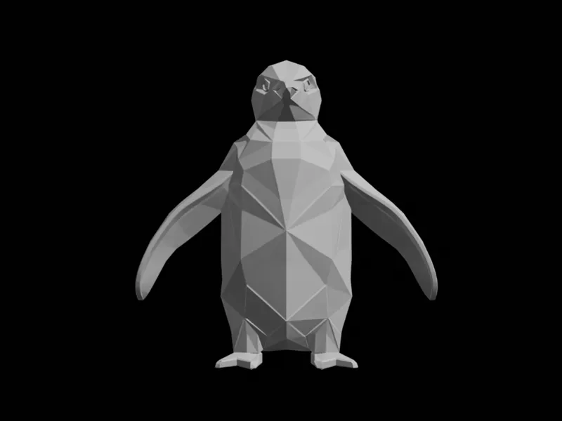 Low Poly Penguin – 3D Printable Sculpture