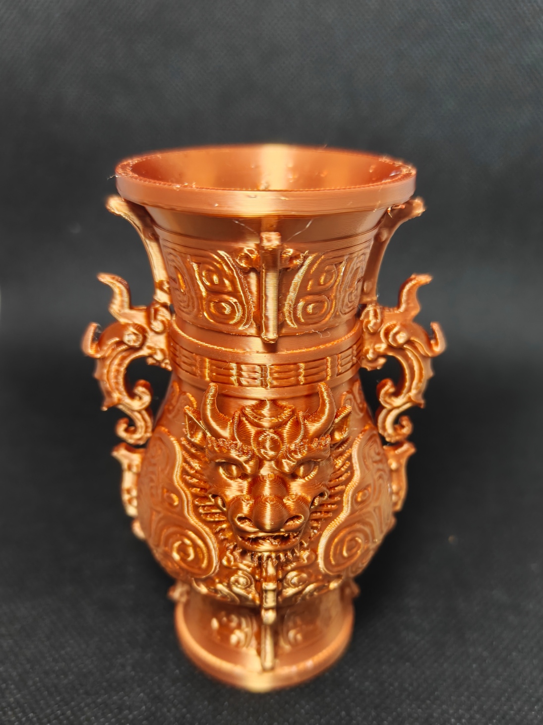 青铜机械兽面瓶（可做收纳） - MakerWorld 3D Model | 3Drop