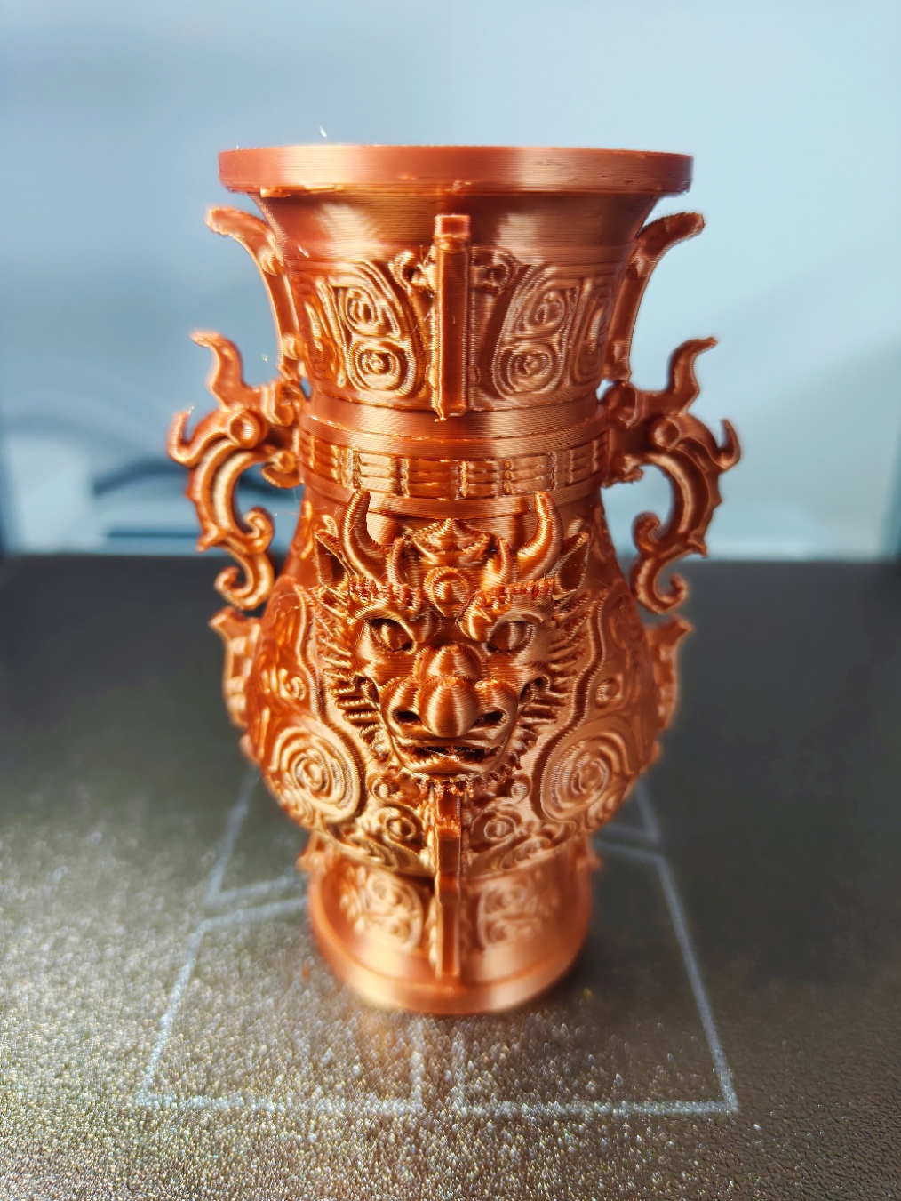 青铜机械兽面瓶（可做收纳） - MakerWorld 3D Model | 3Drop