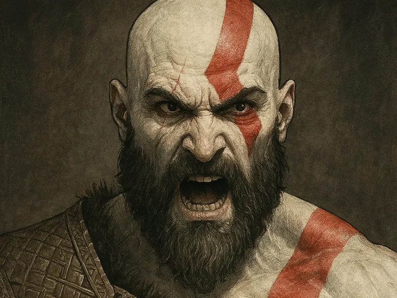busto con base a grandezza variabile di kratos