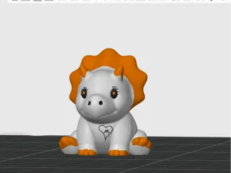 Cute Mini Triceratops - Recessed Base Edition