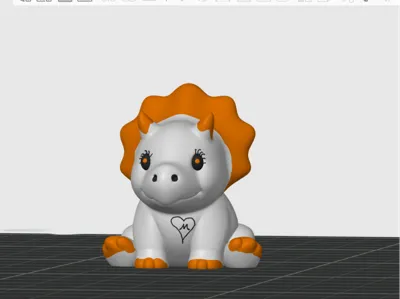 Cute Mini Triceratops - Recessed Base Edition