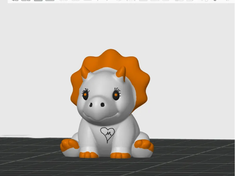 Cute Mini Triceratops - Recessed Base Edition