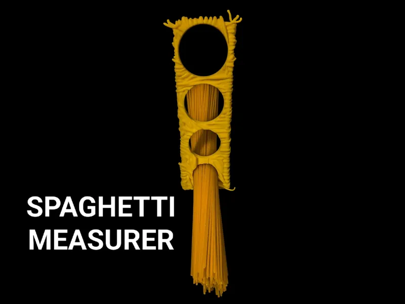 Realistic spaghetti measuring tool -textured pasta