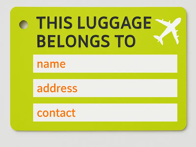 AIrport sticker for luggage put in 