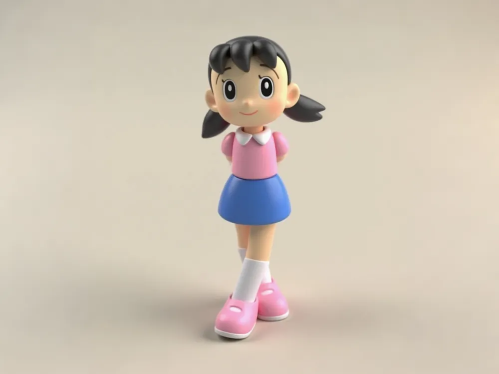 3Dプリント 静香-ドラえもん-かわいいアニメQ版フィギュアオーナメント