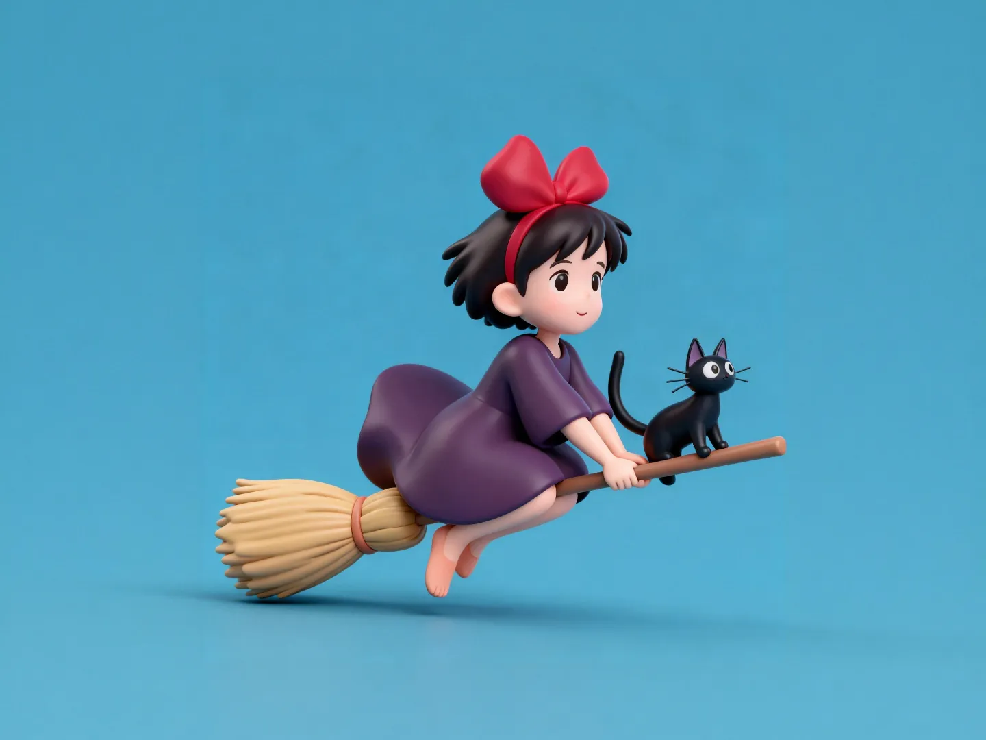 3Dプリント 魔女の宅急便 キキ - ほうきに乗る小さな魔女 - 宮崎駿