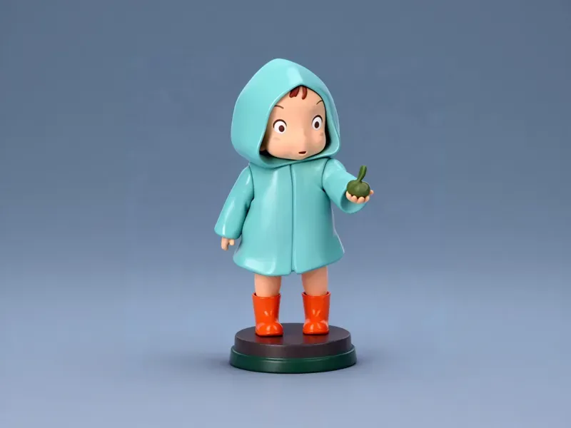 3Dプリント 魔女の宅急便 キキ - ほうきに乗る小さな魔女 - 宮崎駿
