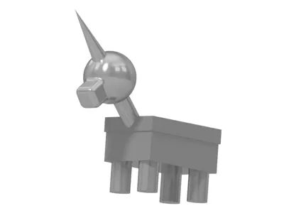 Cardboard unicorn, piñata.