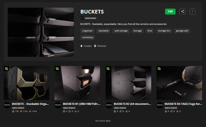 BUCKETS – Stackable Organizer Bins – No support - Free 3D Print Model ...