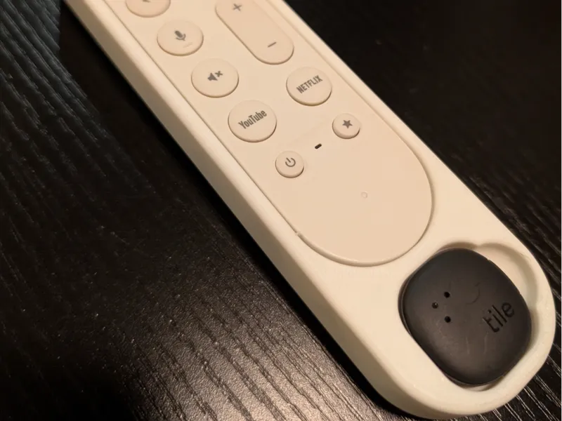 Google TV remote case with tile sticker