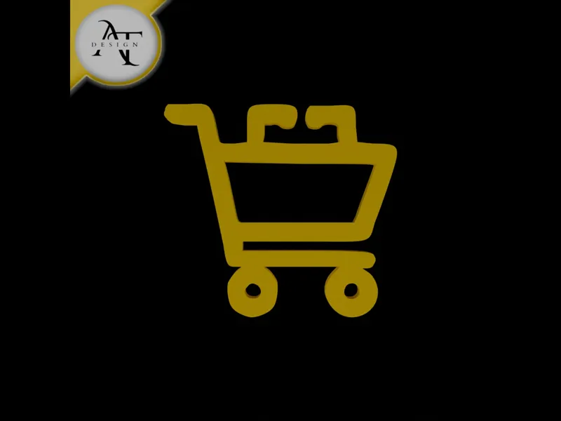 Simple Shopping Cart Symbol - 2D Art