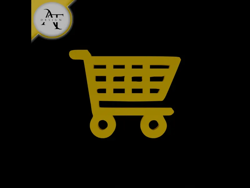 Simple Shopping Cart Symbol - 2D Art
