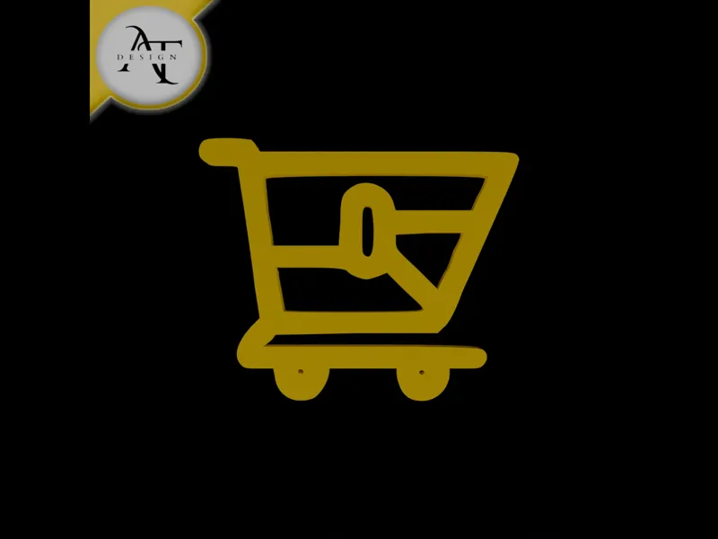 Simple Shopping Cart Symbol - 2D Art